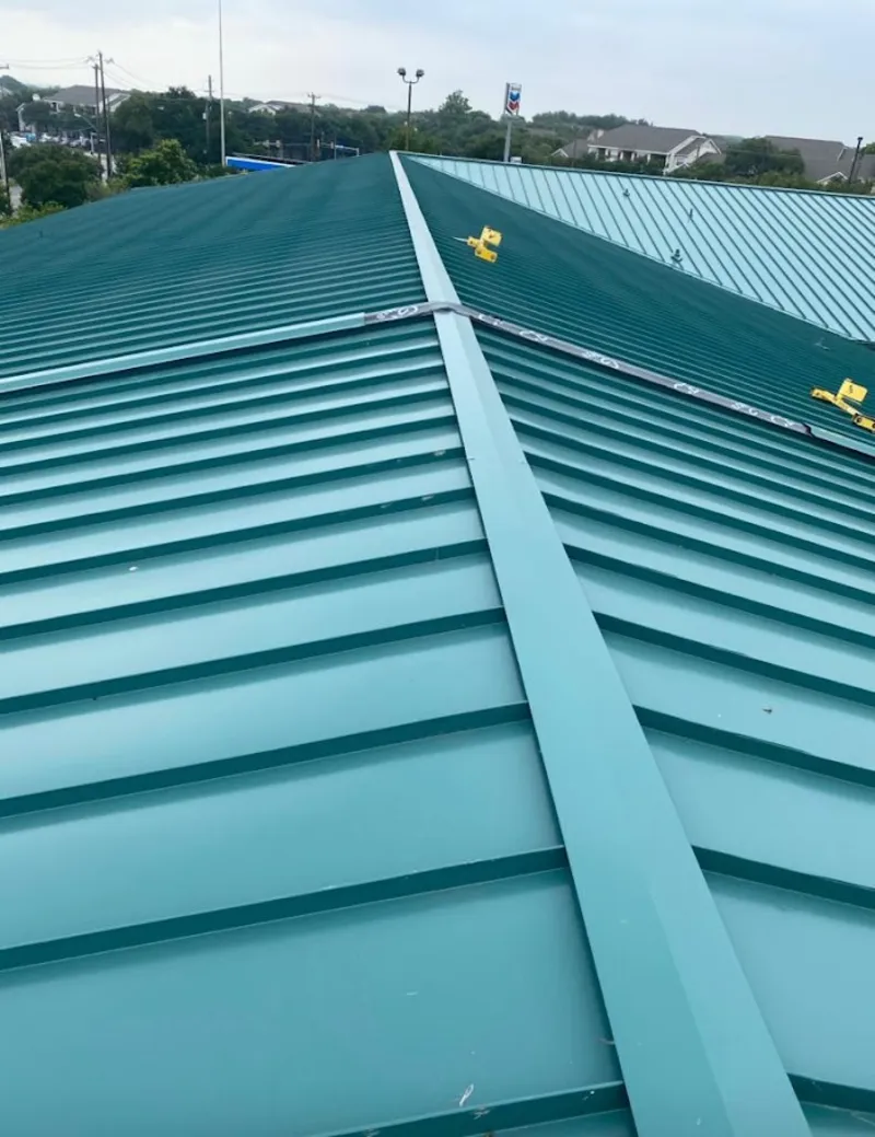Green commercial metal roof ridge and valley for Metal Roof Repair in Dunedin